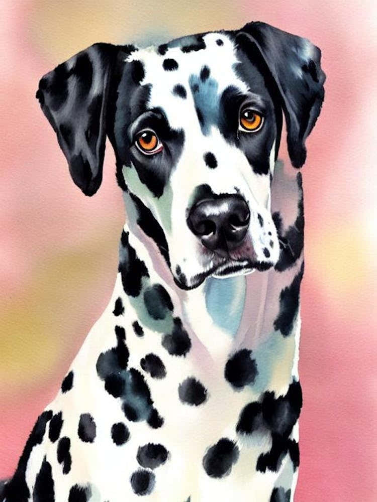 Dalmatian Watercolour Dog