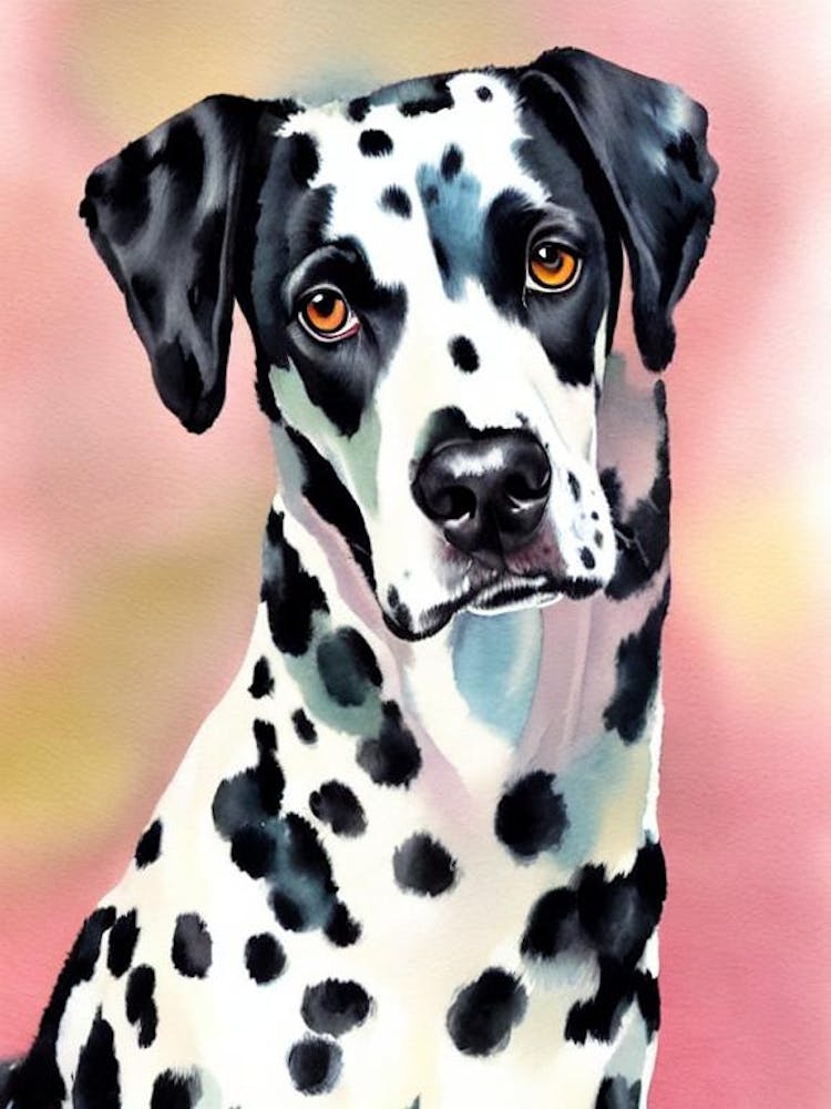 Chien Dalmatien à l'Aquarelle
