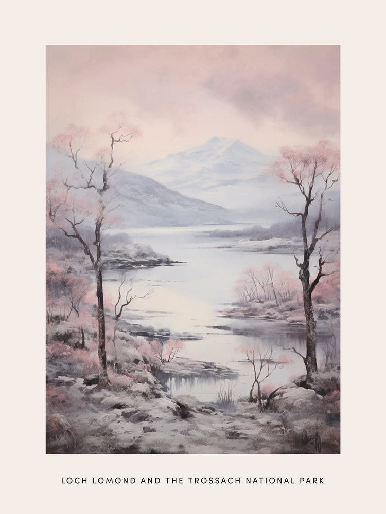 Dreamy Winter National Park Poster  Loch Lomond And The Trossach National Park Scotland 3