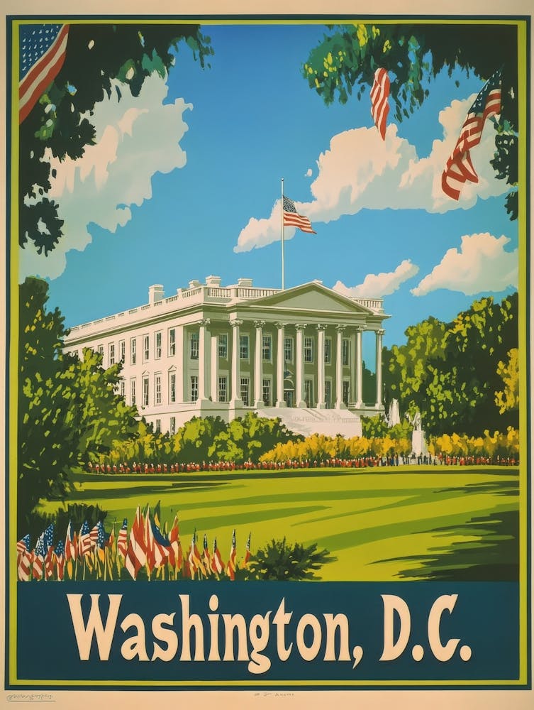 Aihrgdesign Ein Mid-Century Modern Reiseposter für Washington DC 2