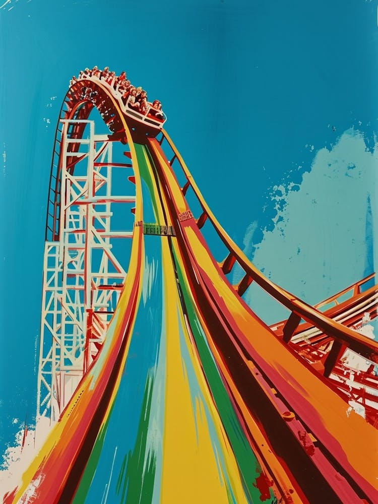 Retro Rainbow Rollercoaster