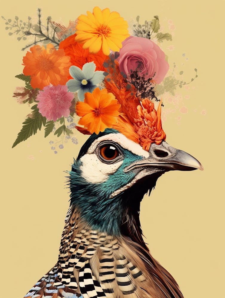 Bird With A Flower Crown Pheasant 3