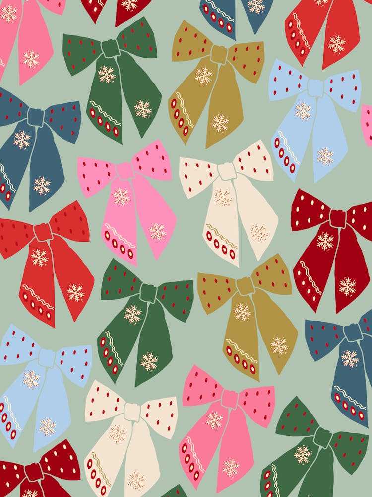Retro Christmas Bows Coquette