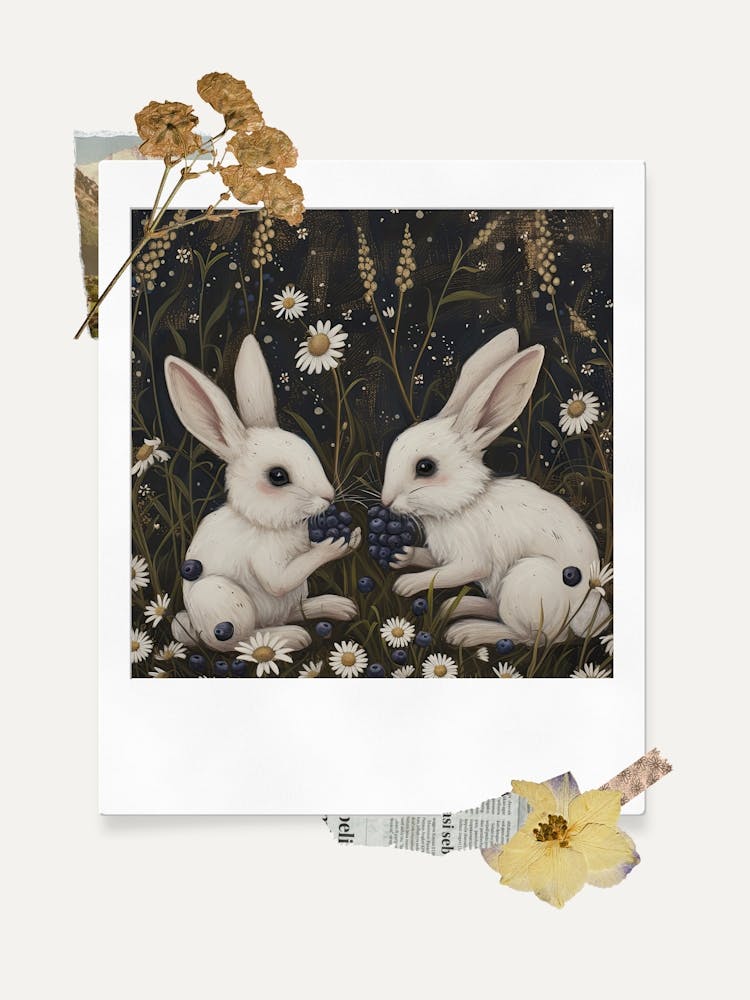 Scrapbook Bunnies Fairycore Painting 2
