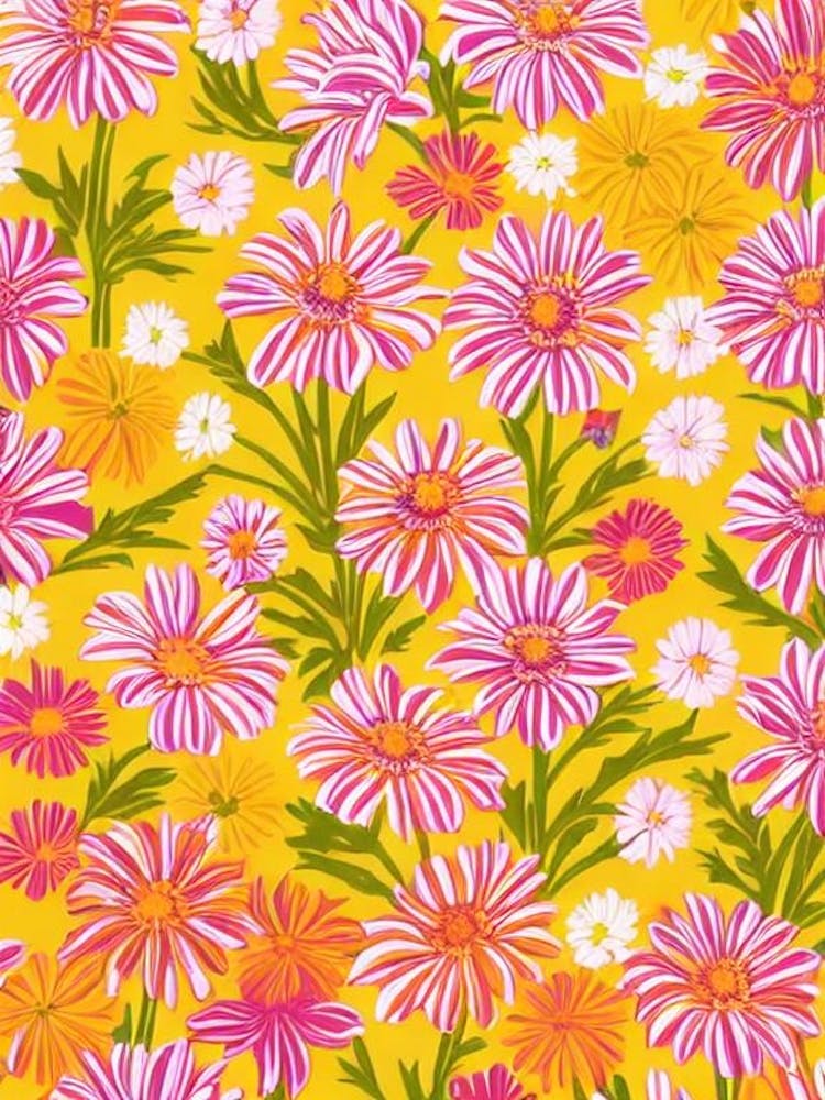 Osteospermum Floral Print Retro Pattern2 Flower