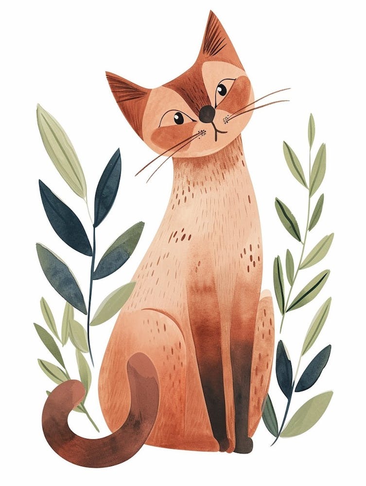 Bombay Cat Clipart Illustration 1