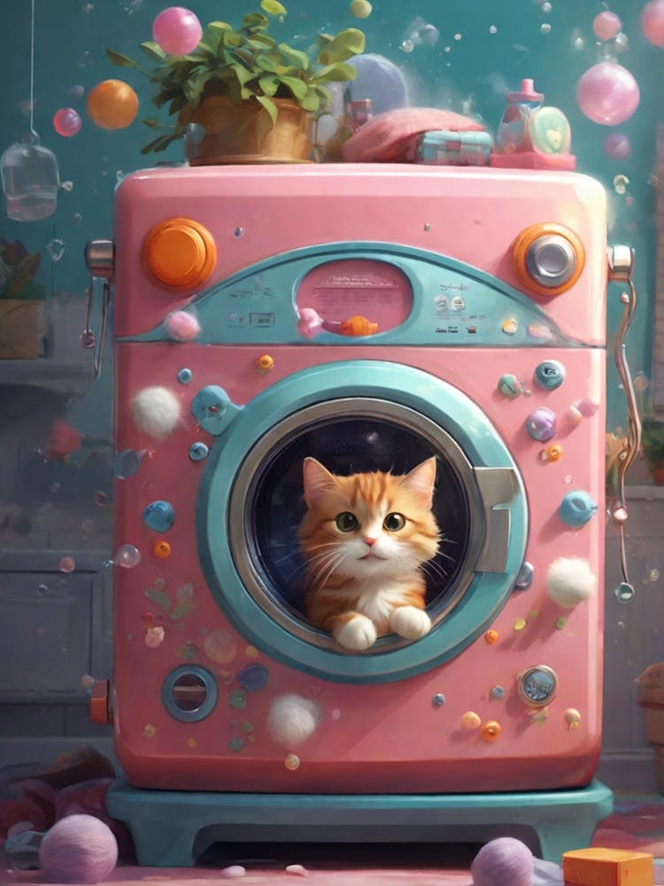 Chat Dans La Machine À Laver 8