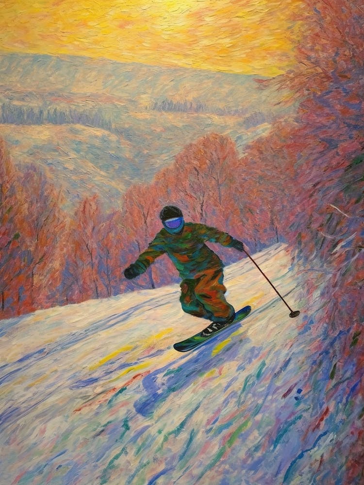 Snowboarding In The Style Of Monet 2