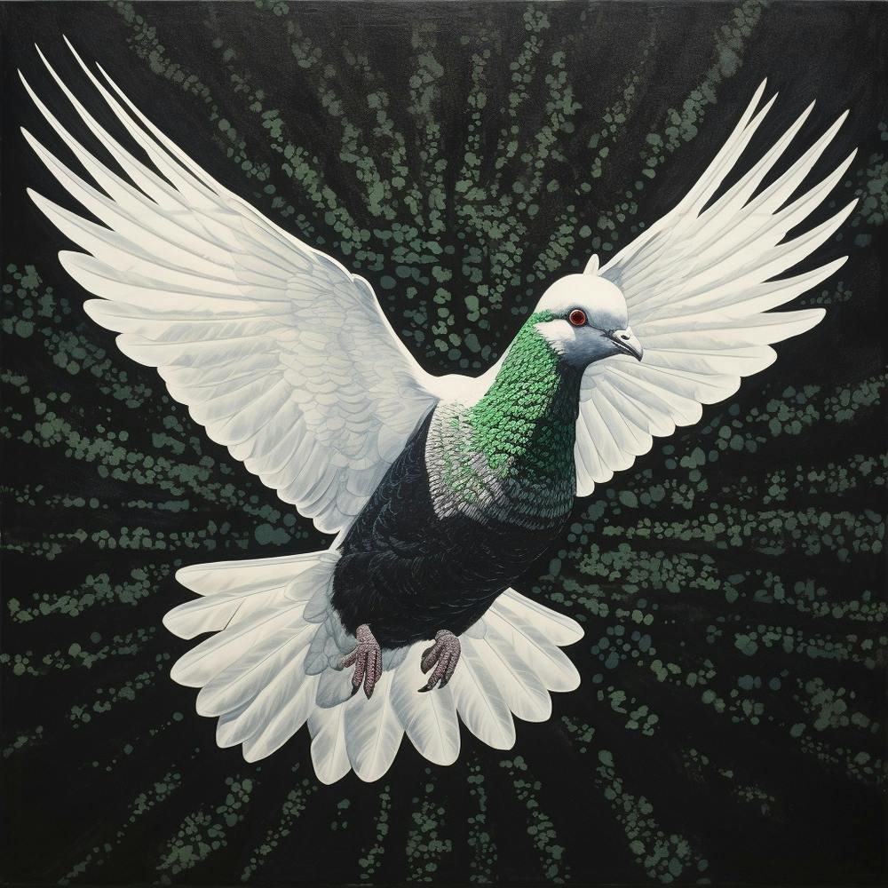 Ohara Koson Inspired Bird Painting Dove 4 Square