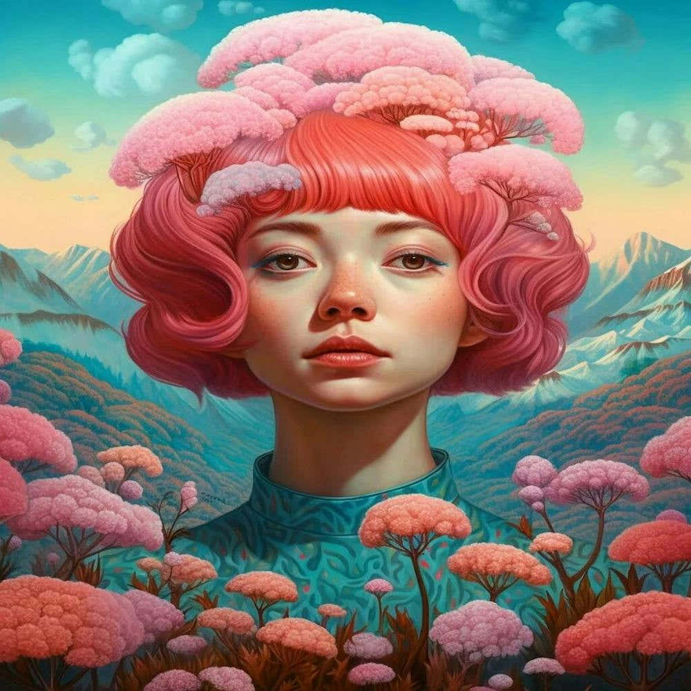 'A Woman With Pink Hair'