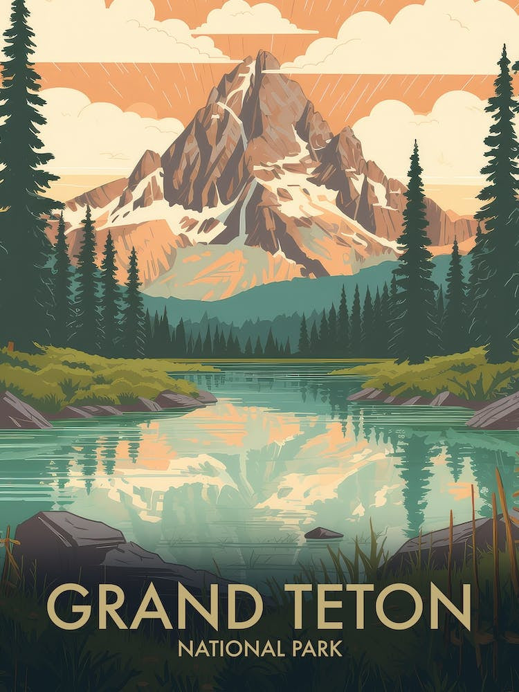 Grand Teton National Park Vintage Travel Poster 4