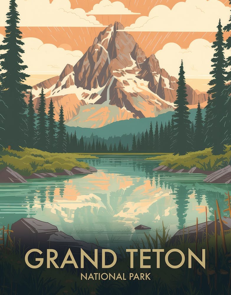 Grand Teton National Park Vintage Travel Poster 4