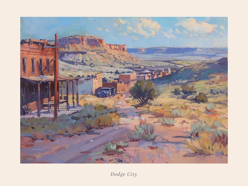 Western Landscapes Dodge City Kansas 2 Poster