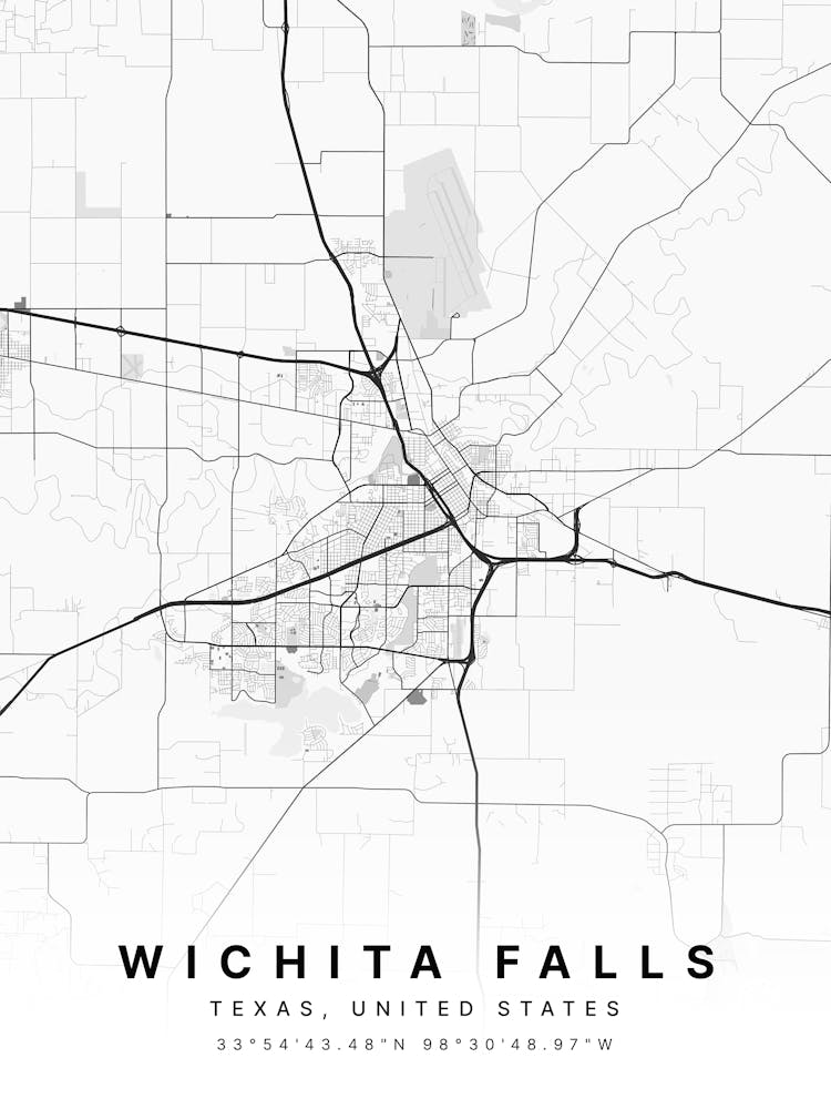Wichita Falls Texas Usa Weiße Karte