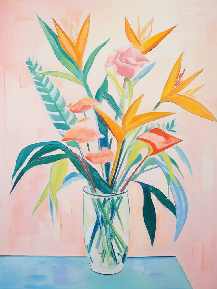 A Vase With Bird Of Paradise, Flower Bouquet 2