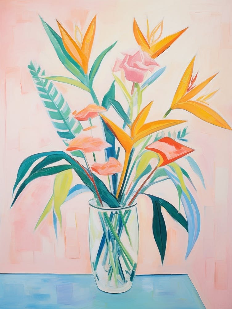 A Vase With Bird Of Paradise, Flower Bouquet 2