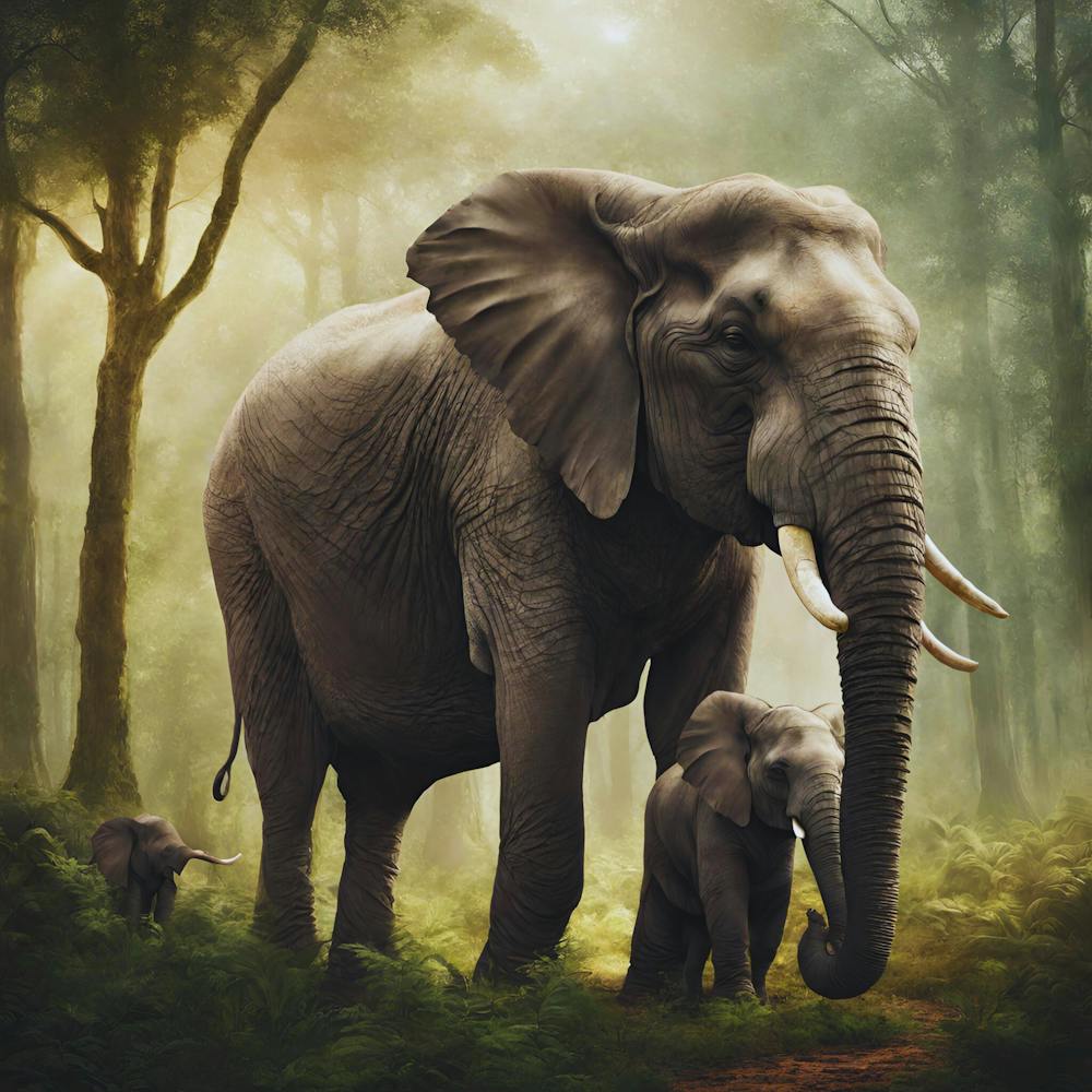 Elephants In The Forest 1