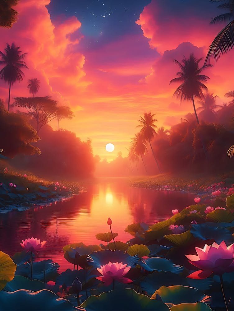Beautiful Lotus Lake Landscape 11