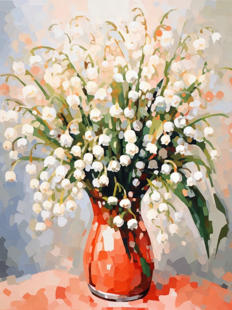Lily Of The Valley Flower Still Life Painting 1 Dreamy