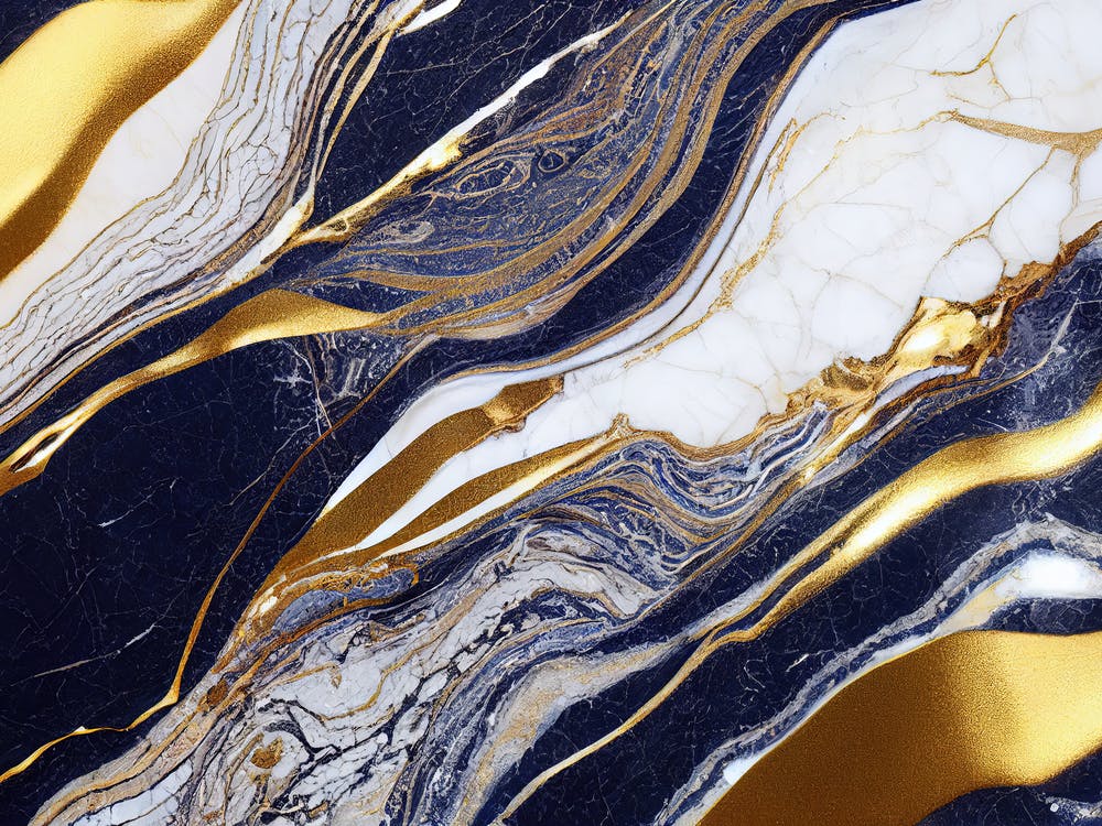 Gold And Black Marble