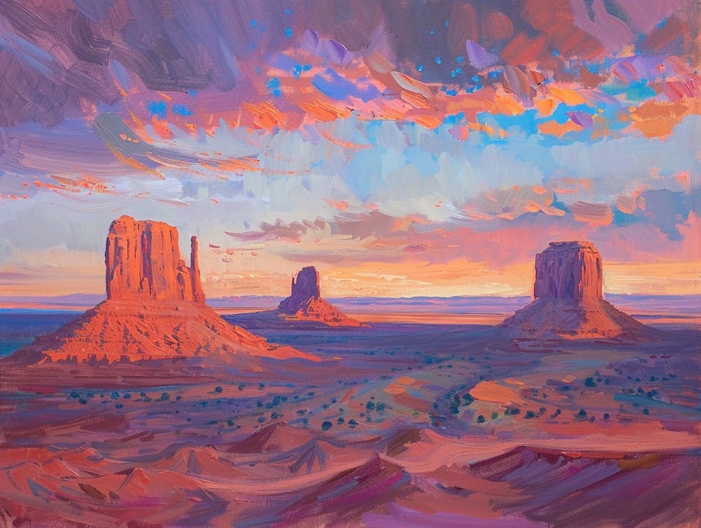 Paysages de coucher de soleil de l'Ouest Monument Valley Arizona 4