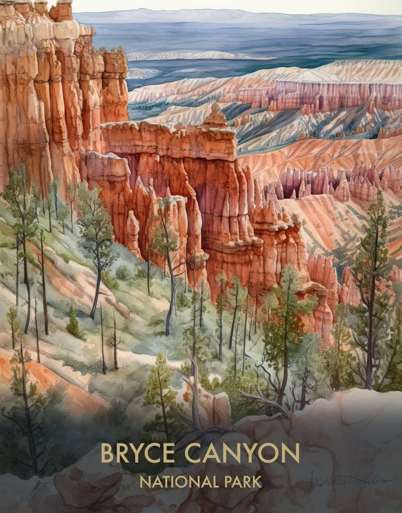 Bryce Canyon National Park Watercolour 3
