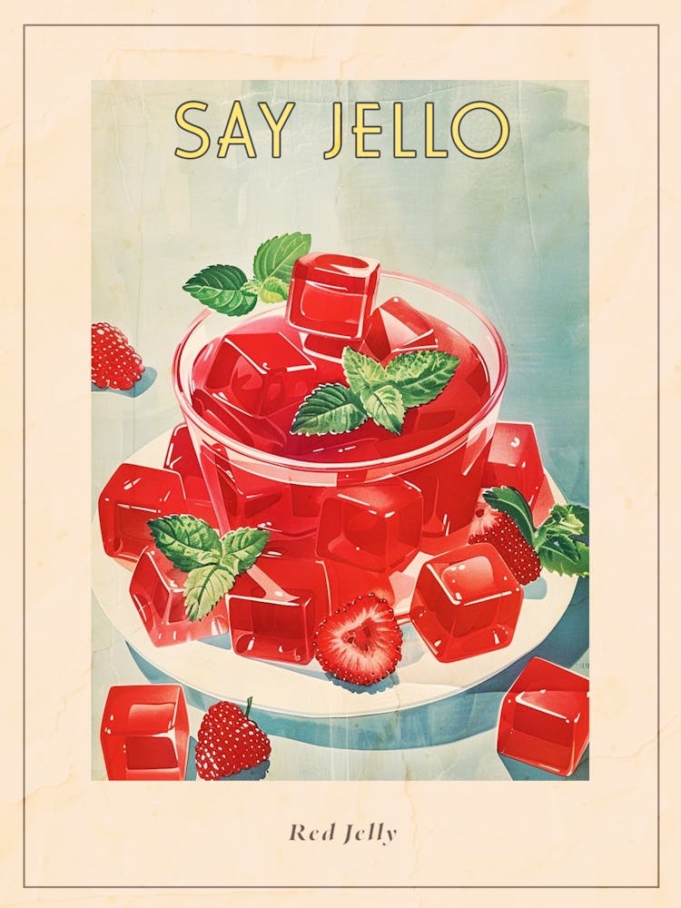 Red Jelly Vintage Cookbook Inspired 1 Poster