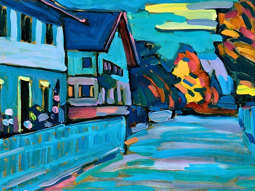 Wassily Kandinsky House On The Street 1