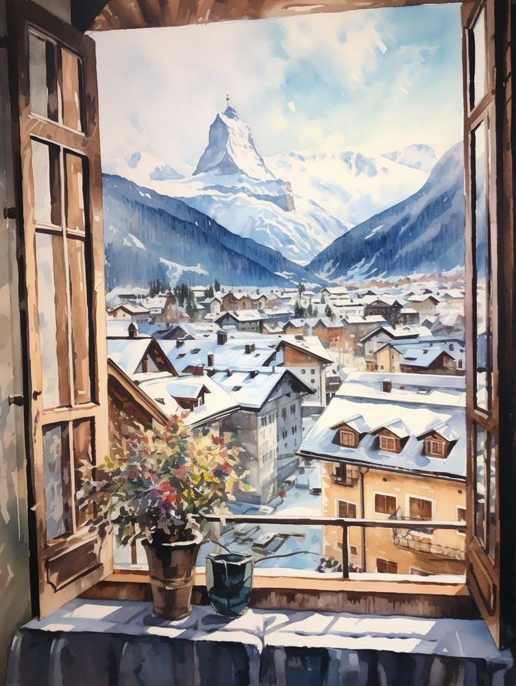Winter Cityscape Hallstatt Austria 1