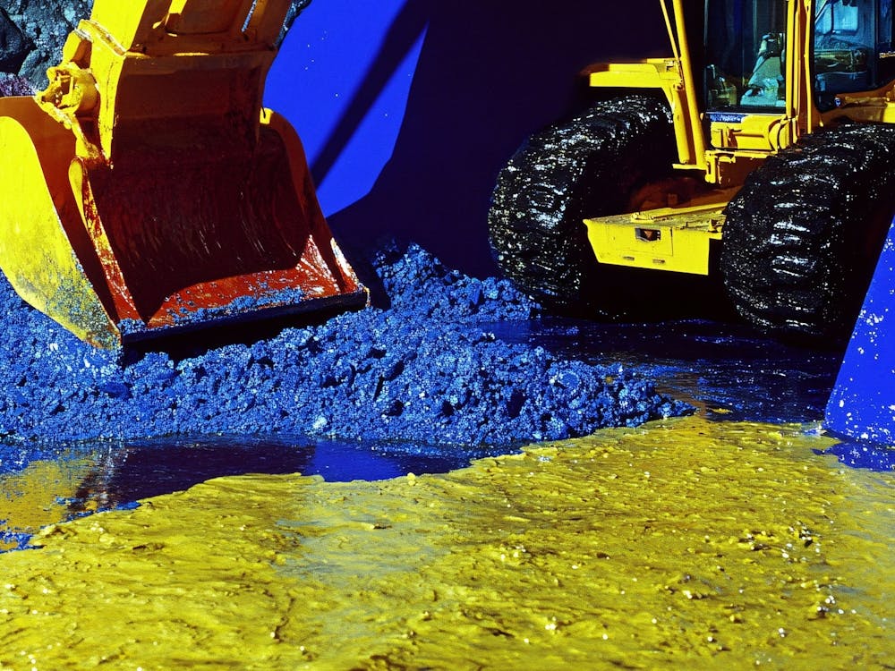 Blue And Yellow Excavator