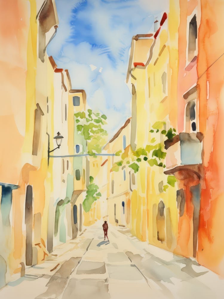 Rimini, Italy Watercolour Streets 3