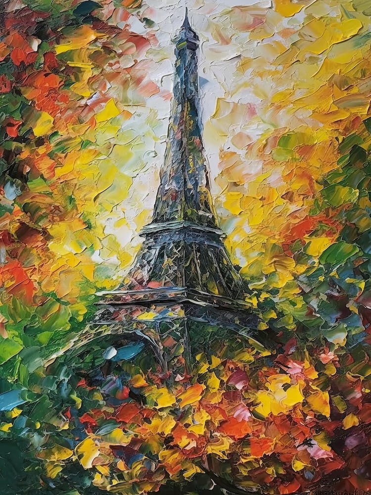 Eiffel Tower Paris France Monet Style 21