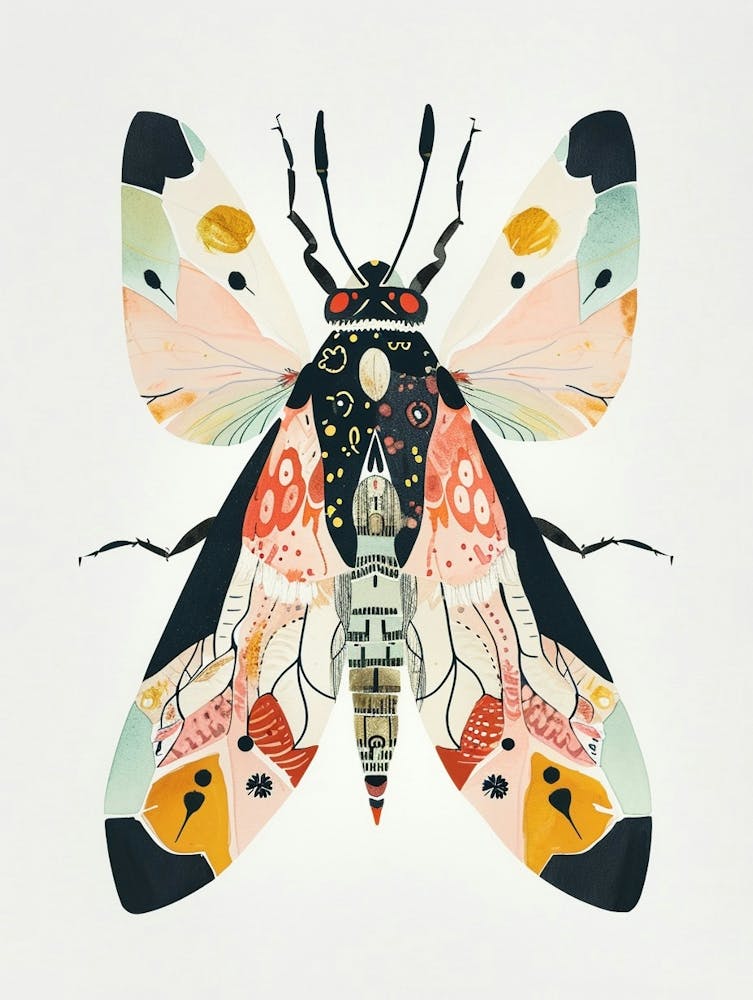 Colourful Insect Illustration Whitefly 21