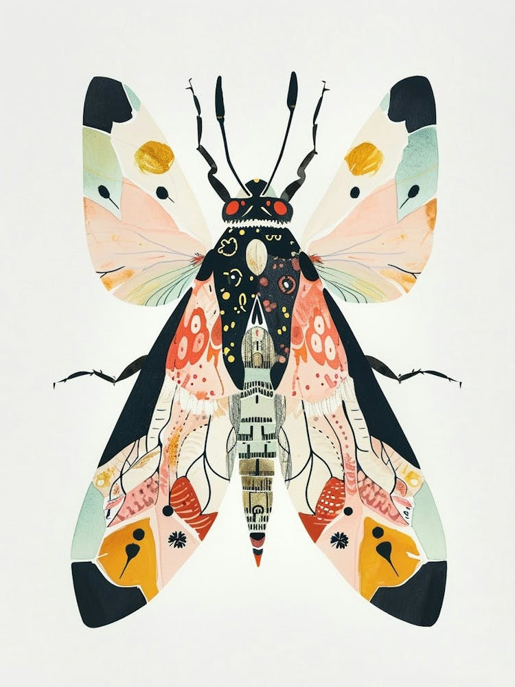 Colourful Insect Illustration Whitefly 21