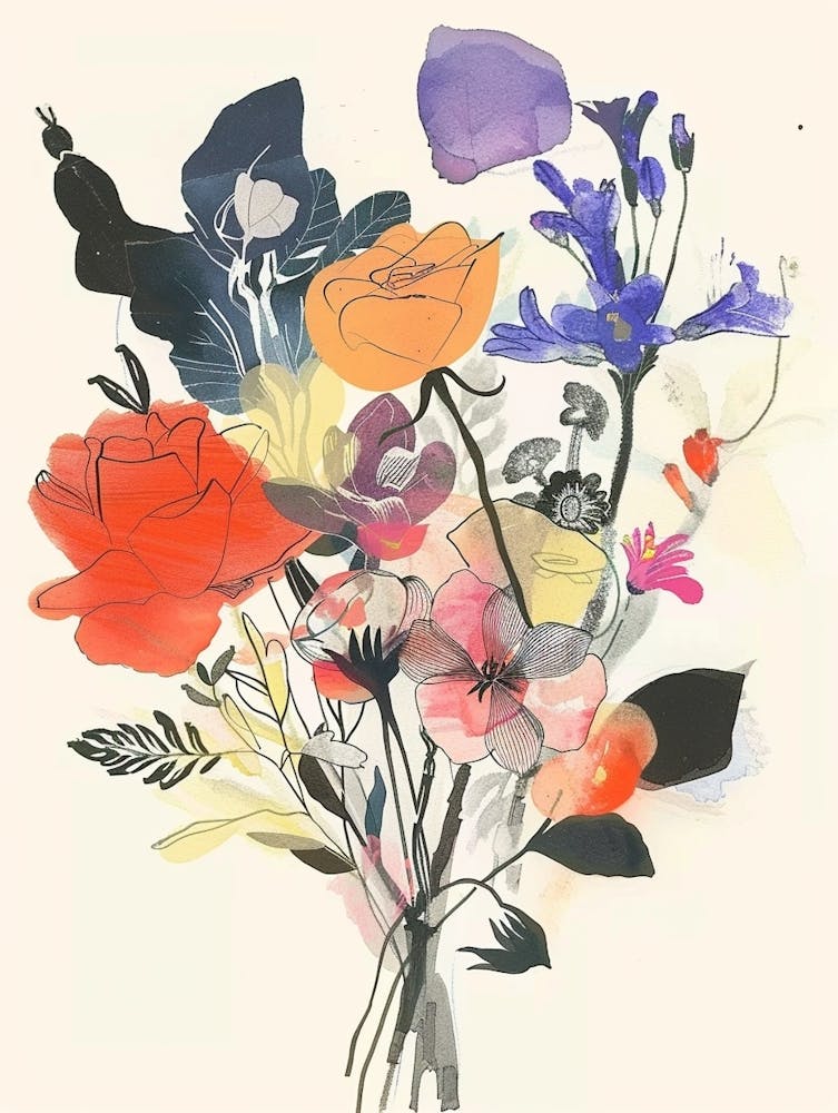 Bouquet 2 Collage Flower Bouquet