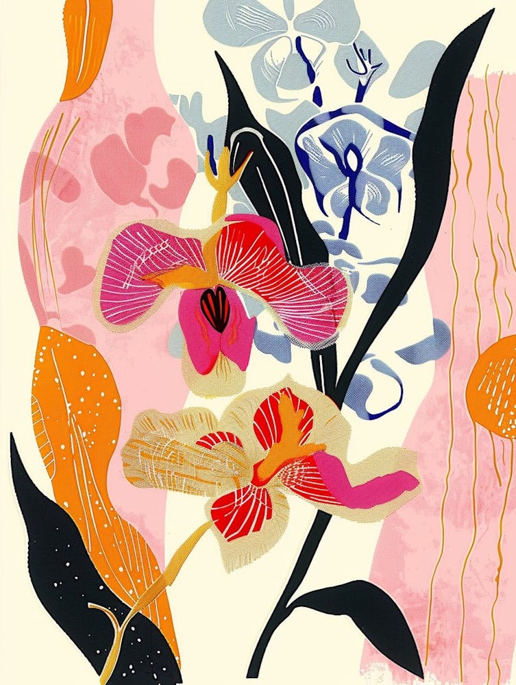 Colourful Flower Illustration Sweet Pea 3