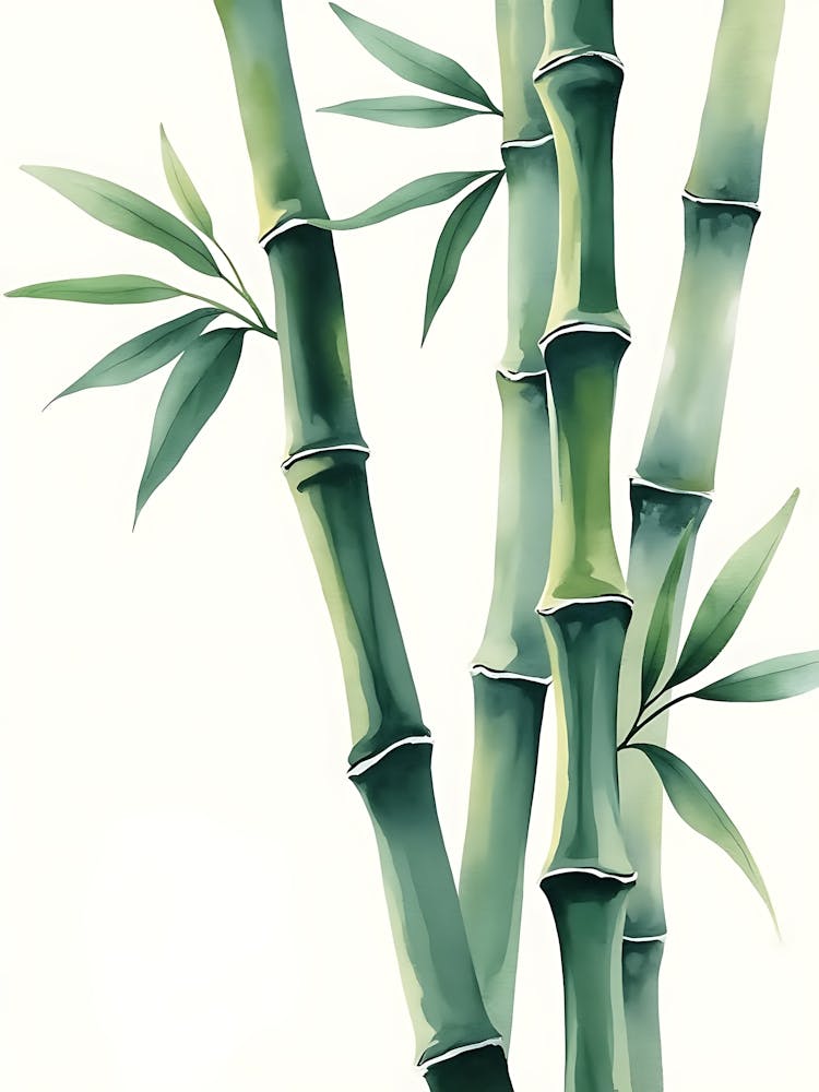 Soft Sage Green Bamboo Tree