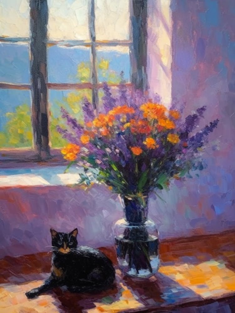 Lavender With A Cat 3