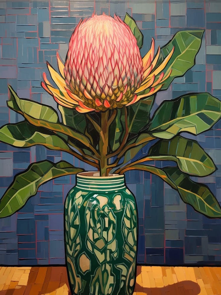 Flowers In A Vase Still Life Painting Protea 3