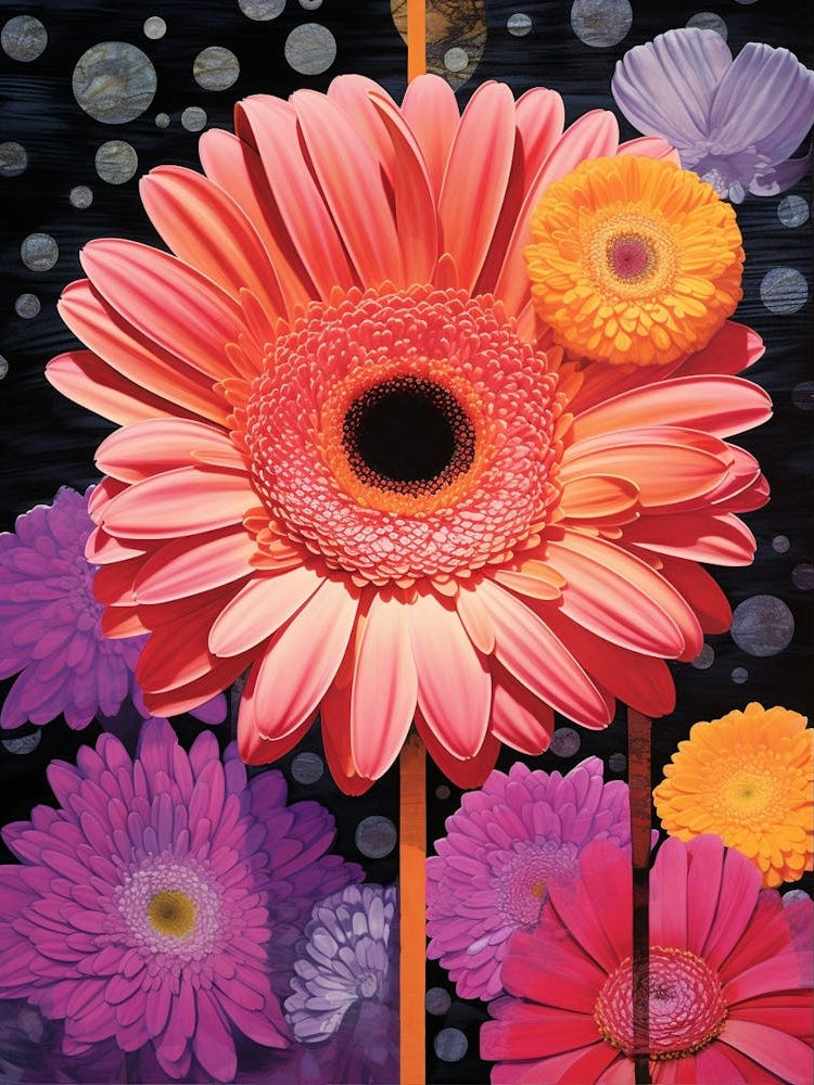 Surreal Florals Gerbera Daisy 3 Flower Painting