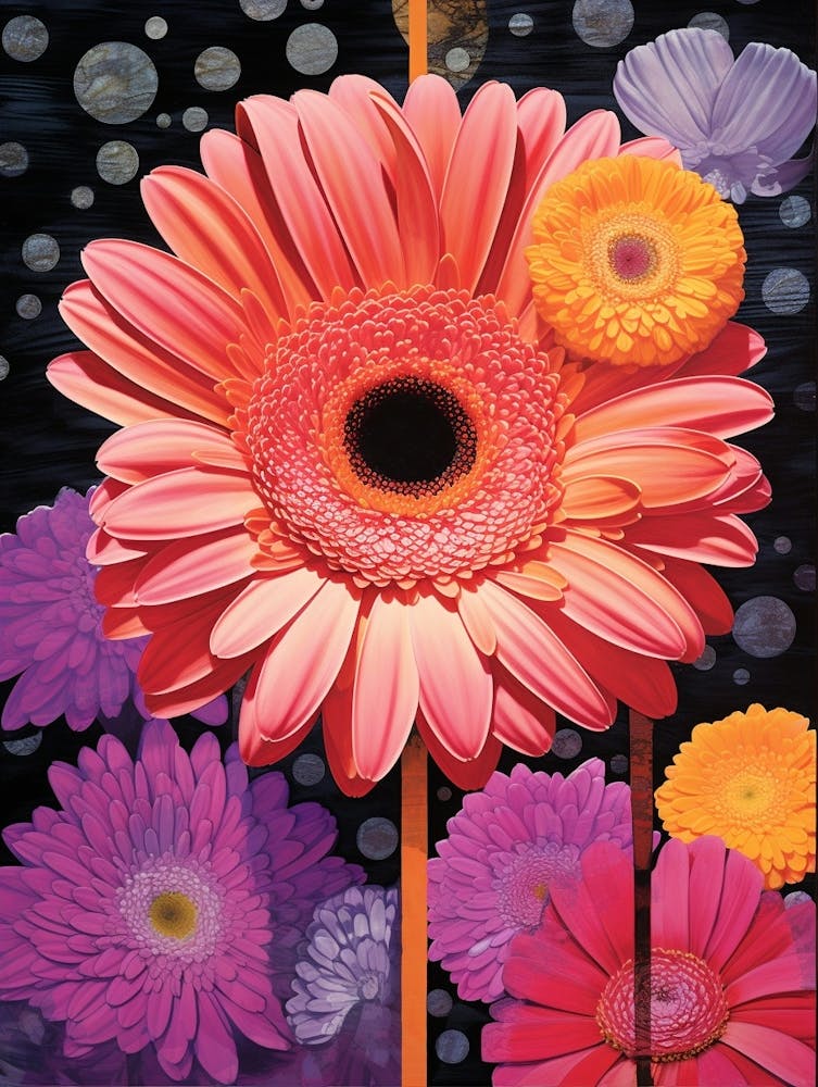Surreal Florals Gerbera Daisy 3 Flower Painting
