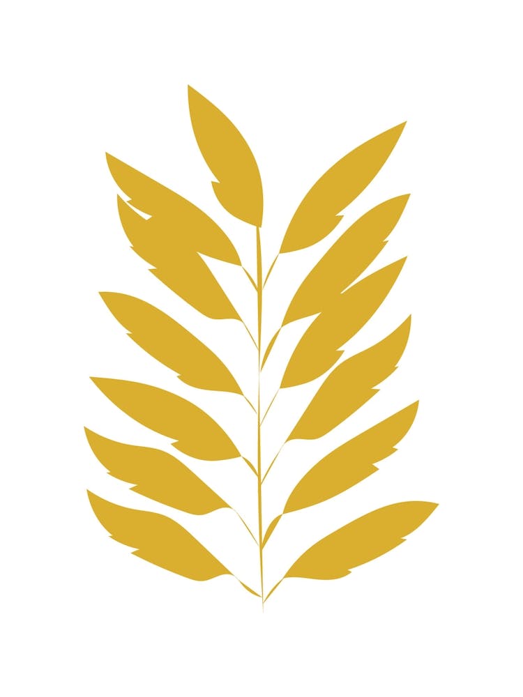 Minimalist Yellow Leaf Print