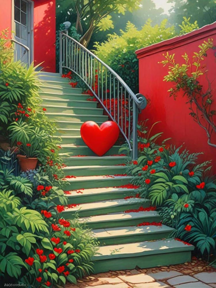 Colorful Stairway With Heart (8)
