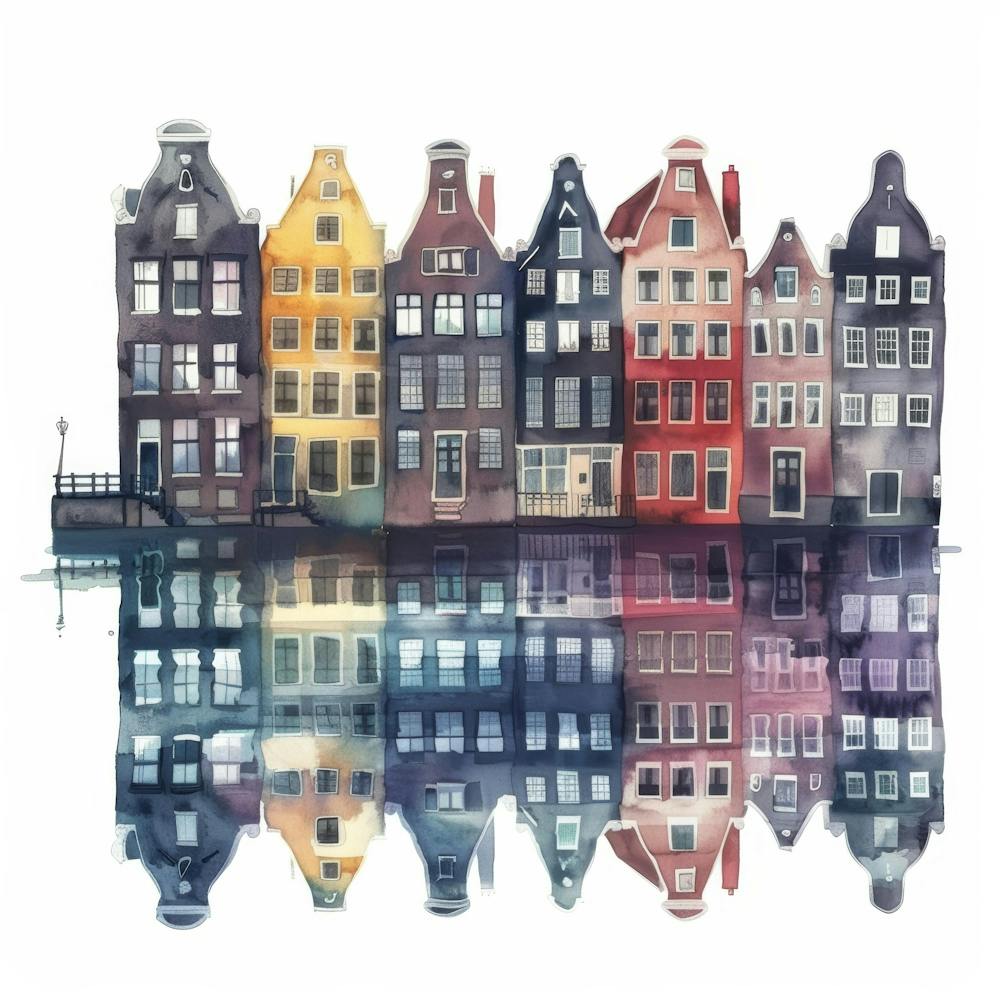 Amsterdamer Häuser Leinwanddruck