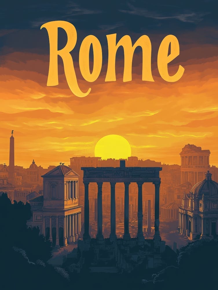 Aihrgdesign A Mid Century Modern Travel Poster For Rome Showi 1c60c33a 533e 472d A46c 67e1ba71710e 0