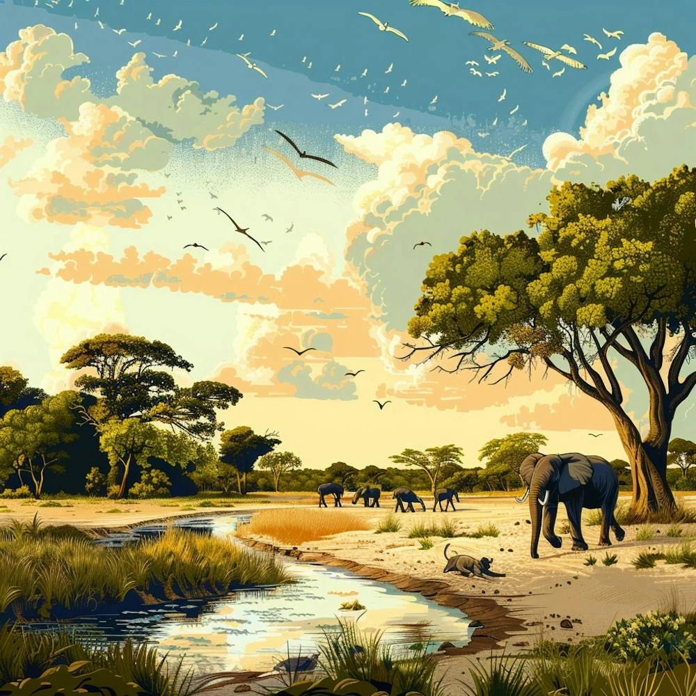 Elephants In The Savannah 1