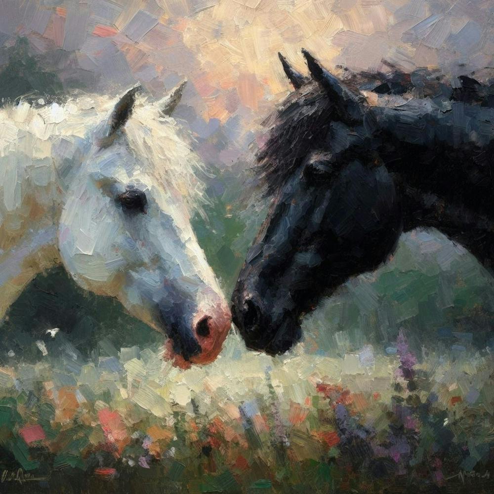 Two Horses Kissing