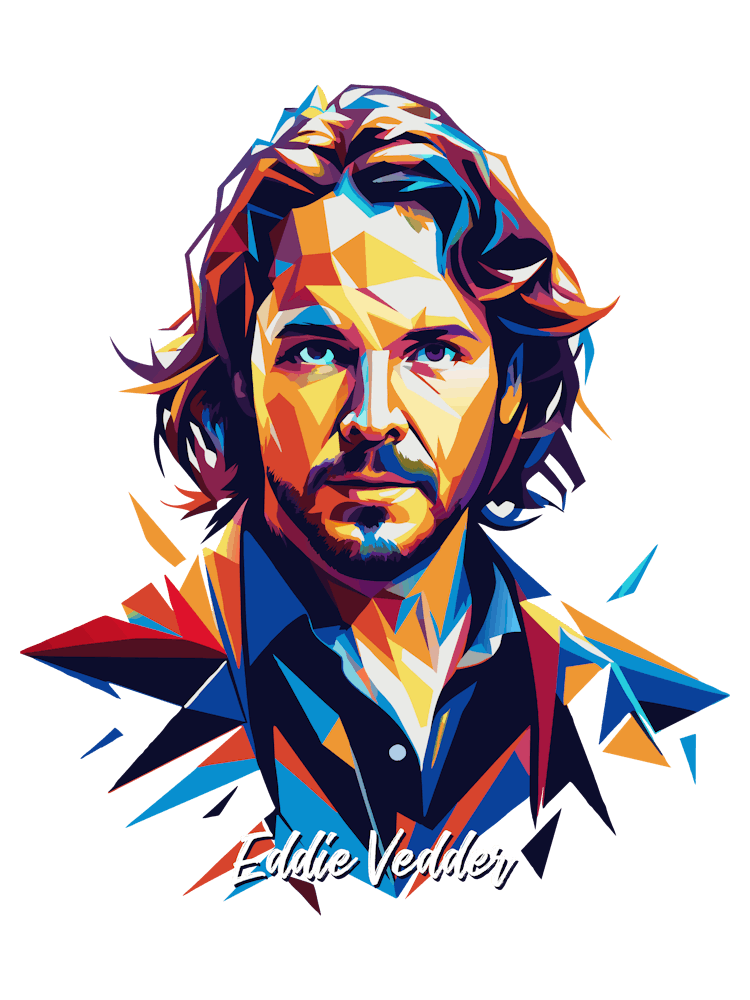 Eddie Vedder 01 Portrait Music Icon Style WPAP Pop Art