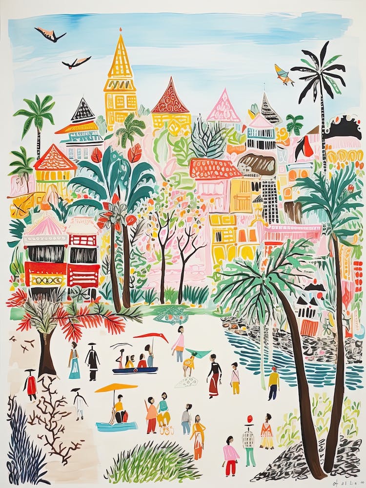 Jakarta, Dreamy Storybook Illustration 4