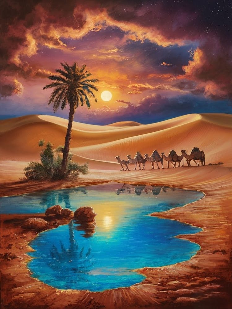 Sand Dunes At Sunset